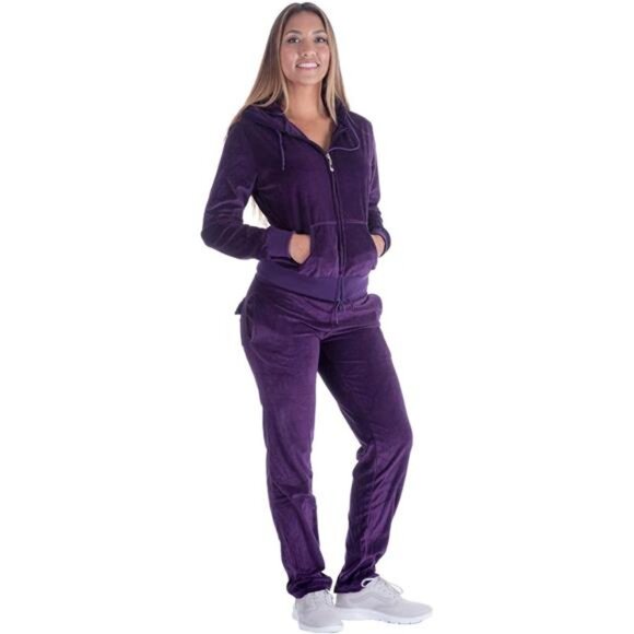 Tracksuit for Women Set 2 Piece Joggers Velour Jogging Sweat Outfits - Picture 7 of 7